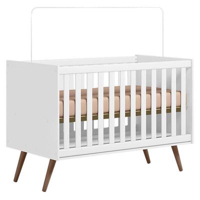 Berço Americano Q Encanto 3820 Retrô Branco Acetinado - Qmovi E Guarda Roupa Casal Americano 6 Portas Branco Hp - Henn
