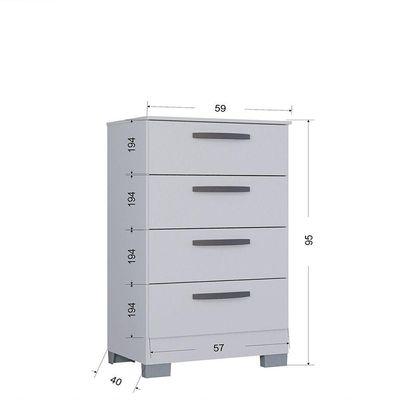 Cômoda Alice 4 Gavetas Poquema Branco