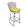 Kit 8 Banquetas Bistrô Bertoia Preta D60 Com Assento Amarelo
