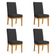Kit 4 Cadeiras De Jantar Solana Suede Base De Madeira - Pallazio Cor Preto