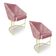 Kit 2 Poltronas Decorativas Alana Veludo Rosé Base De Ferro Dourado - Pallazio
