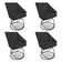 Kit 4 Poltronas Luxo Alana Suede Preto Base Luxo Preto - Pallazio
