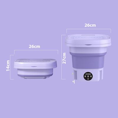 Mini Máquina de Lavar Roupas Dobrável 6,5L Lilás