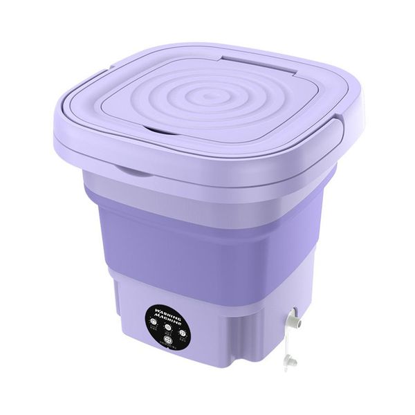 Mini Máquina de Lavar Roupas Dobrável 6,5L Lilás