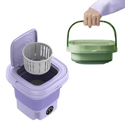 Mini Máquina de Lavar Roupas Dobrável 6,5L Lilás