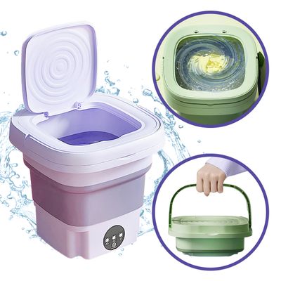 Mini Máquina de Lavar Roupas Dobrável 6,5L Lilás