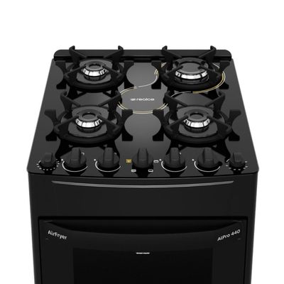 Fogão 4 Bocas A Gás/elétrico Com Airfryer Alpro 440 Realce CR232 Preto 220V