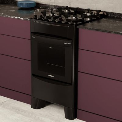 Fogão 4 Bocas A Gás/elétrico Com Airfryer Alpro 440 Realce CR232 Preto 220V