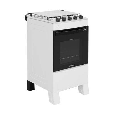 Fogão 4 Bocas A Gás Com Tampa Bivolt Premium Plus Realce Cr227 Branco Bivolt