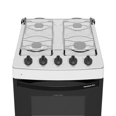 Fogão 4 Bocas A Gás Com Tampa Bivolt Premium Plus Realce Cr227 Branco Bivolt