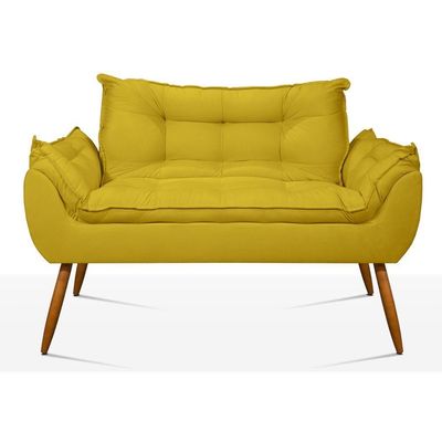 Kit Sofá Namoradeira Opala + 2 Poltronas Opala Balaqui Decor Cor:amarelo