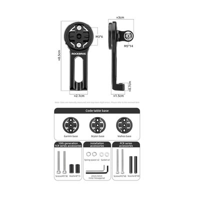SUPORTE PARA GPS BICICLETA FIXAÇÃO STEM MOUNT ALUMINIO CNC