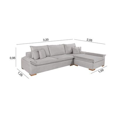 Sofá Martins M-201 Veludo Canto Invertido Estofados Martins Veludo Cinza