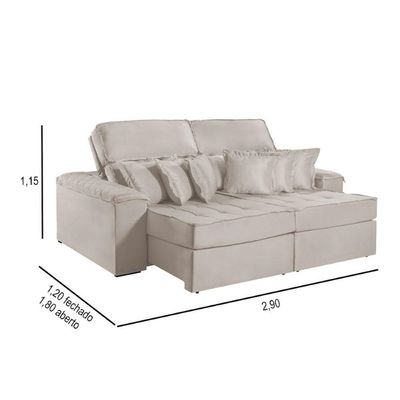 Sofa Martins M-188 02 Md.1,20 Com Almofadas - V-211 Creme