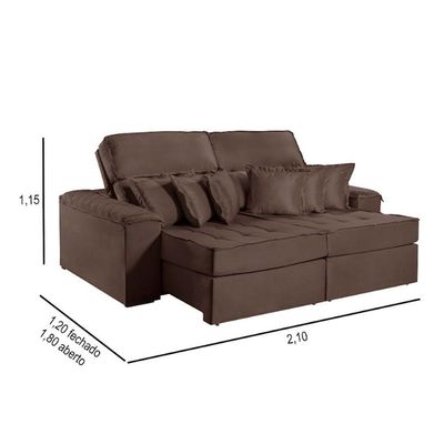 Sofa Martins M-188 02 Md.80 Com Almofadas V-211 Marrom