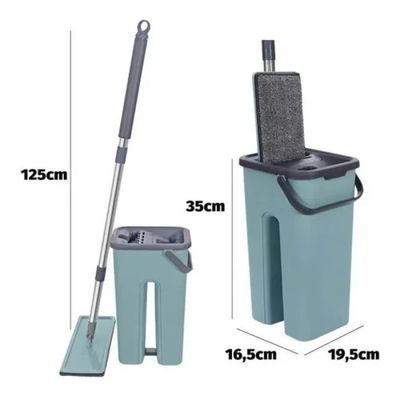 Rodo Mop Flat E Balde Para Limpeza
