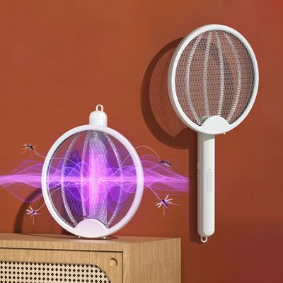 Raquete Elétrica Dobrável Mata Mosquito - Branco