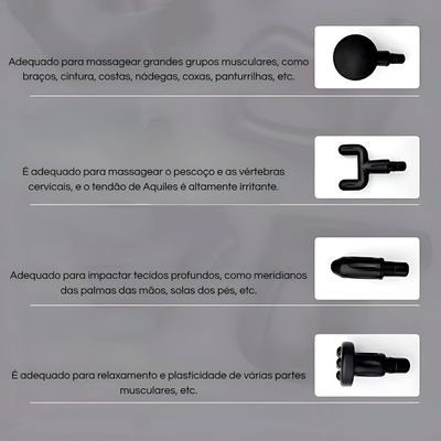 Pistola Massageadora Muscular Elétrica Recarregável