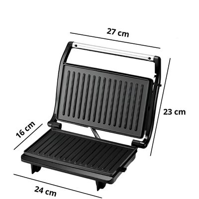 Mini Grill Elétrico de Inox Grelha Antiaderente 220V