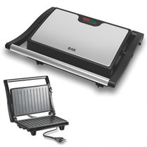 Mini Grill Elétrico de Inox Grelha Antiaderente 220V
