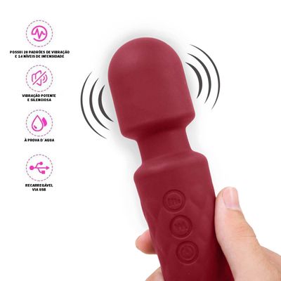 Massageador Vibratorio USB Recarregavel Roxo