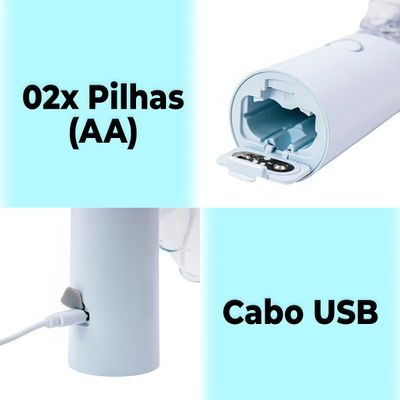 Máquina Nebulizadora Inalador Portátil Silencioso adulto e infantil USB  Pilha