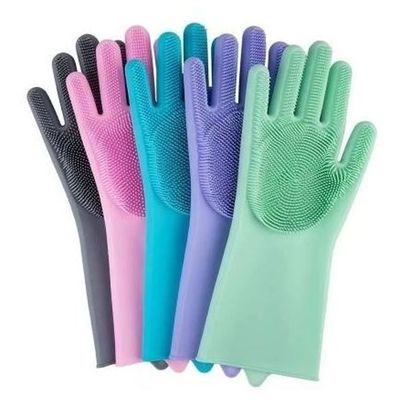 Luva Esponja Multiuso Silicone Lava Louça