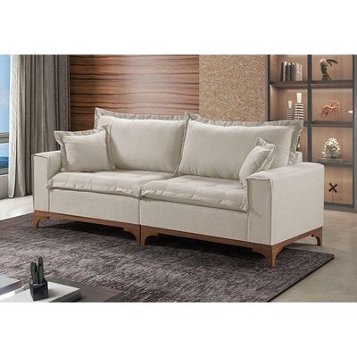 Sofá 3 Lugares Living M-47 Veludo Martins Creme