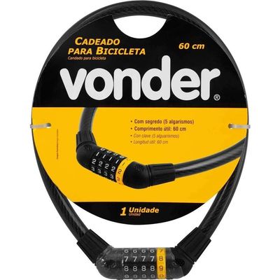 Cadeado Para Bicicleta, 60 Cm, Com Segredo, Vonder Ostenvonder