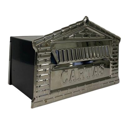 Caixa De Correios Tijolinho Frente E Tampa Traseira Inox 20x25x12cm Cromado