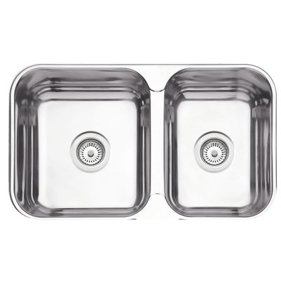 Cuba Tramontina Isis 2C 34 28 BS Perfecta em Aço Inox Polido 69 x 40, Cesto Coador, Tábua e Escorredor de Pratos