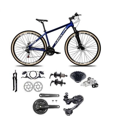 Bicicleta Aro 29 Absolute Nero 5 Câmbios Shimano Deore-altus 27v Freio Hidráulico Garfo com Trava Azul 19