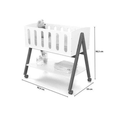Mini Berço Sissi Vira Escrivaninha E Cesto Brinquedo Inmetro Branco
