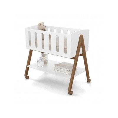Mini Berço Sissi Vira Escrivaninha E Cesto Brinquedo Inmetro Branco