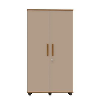 Guarda Roupa Solteiro Multiuso Sem Gaveta Reforçado Ouro Fechadura Com Chave Amêndoa / Fendi