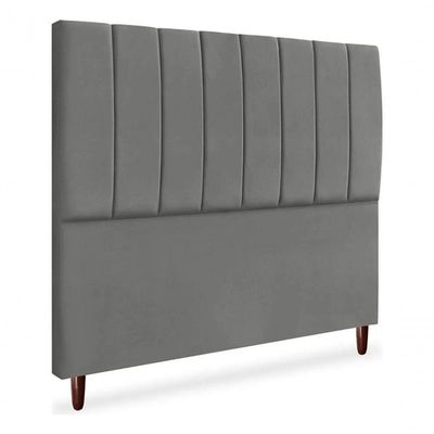 Kit De Quarto Roma Cabeceira De Cama Box E Calçadeira Baú King 195 Cm Suede Grafite Eli Móveis E Decoração