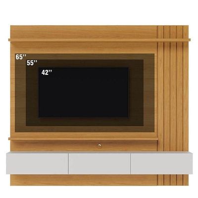 Painel Para Tv Home Suspenso Juriti 1.8 Ripado Naturale Off White Matte - Colibri
