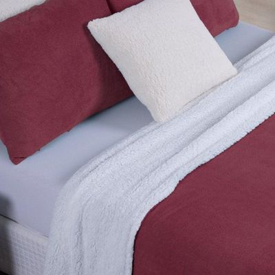 Cobertor Canada King Size 1 Peça Dupla Face Fleece E Sherpa 100% Poliéster - Malbec