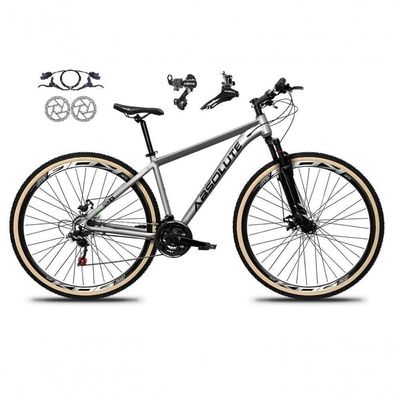 Bicicleta Aro 29 Absolute Nero 5 Alumínio 24v Câmbios Shimano Freio A Disco Hidráulico Mtb Cinza 19