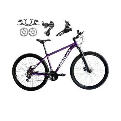 Bicicleta Aro 29 Absolute Nero 5 Alumínio 21v Câmbios Shimano Freio A Disco Hidráulico Roxo 19