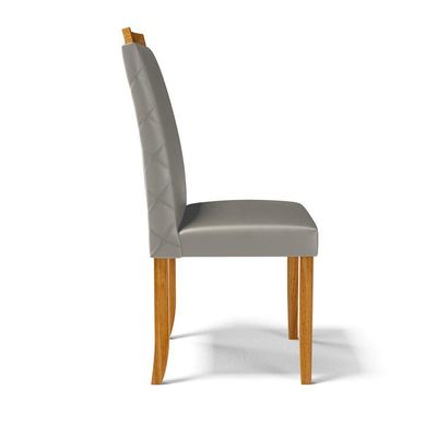 Kit Com 4 Cadeiras Agnes Madeira Maciça Estofadas Para Mesa De Jantar Veludo Chumbo 109