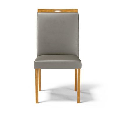 Kit Com 6 Cadeiras Agnes Madeira Maciça Estofadas Para Mesa De Jantar Veludo Chumbo 109