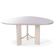 Mesa de Jantar Palheta Redonda Vidro 110CM Amadeirado Natural Laqueado Madeira Maciça