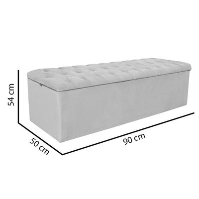 Calçadeira com Baú Espanha 90CM Solteiro Corino Madeira Vermelho Gat Magazine