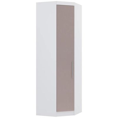 Guarda Roupa Canto Obliquo 70cm 1 Porta Taiga Branco/cinnamon L01 - Mpozenato