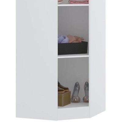 Guarda Roupa Canto Obliquo 70cm 1 Porta Taiga Branco/cinnamon L01 - Mpozenato