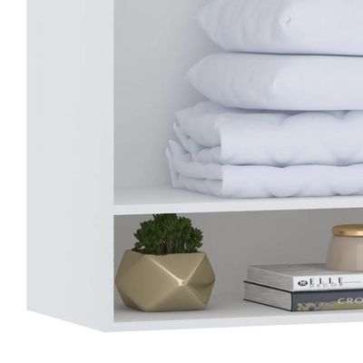 Guarda Roupa Solteiro Modulado Cp04 Taiga Branco/grey L01 - Mpozenato