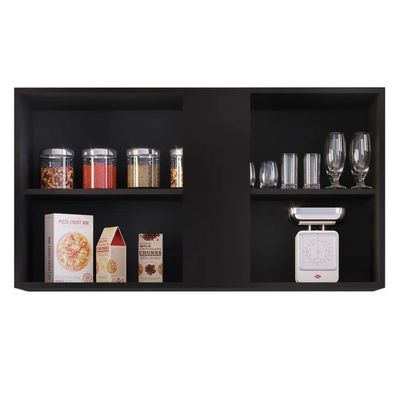 Armário Aéreo 100cm 2 Portas Indiana Preto/cinza - Lumil Móveis