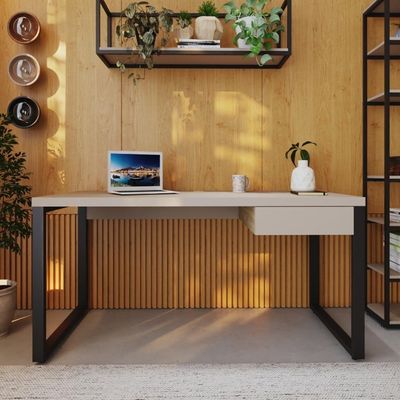 Mesa Diretor C-01 Gav. 150x70x75cm Yon - Off White-est.preta Off White-est.preta