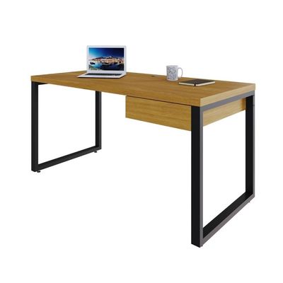 Mesa Diretor C-01 Gav. 150x70x75cm Yon - Acácia Mel-est.preta Acácia Mel-est.preta